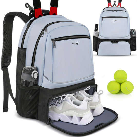 YTONET Waterproof Tennis Backpack with Insulated Pocket and Shoe Compartment - Ideal for girls and women - Fits Rackets and Sports Gear
