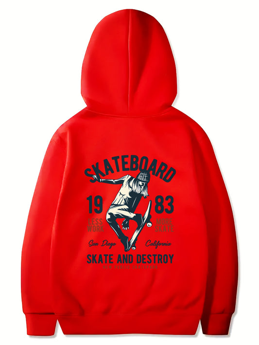 Girls Skateboard Print Hoodie | Long Sleeve Sweatshirt with Pockets | Trendy for Spring & Fall